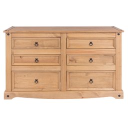 Cômoda de Madeira Maciça com 6 Gavetas Marrom Antique - 7