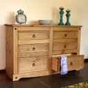 Ver mais imagens de Cômoda de Madeira Maciça com 6 Gavetas Marrom Antique