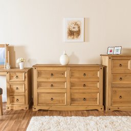 Cômoda de Madeira Maciça com 6 Gavetas Marrom Antique - 9