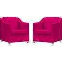 Ver imagem 1 de Kit 2 Poltronas Decorativa Para Sala Manicure Recepção Mila Corino Pink Pés de Plástico Cromado