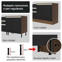 Ver mais imagens de Kit Balcão + Cristaleira 70cm Rustic Preto Glamy Madesa 01 Rustic Preto