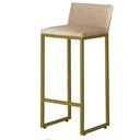 Ver imagem 1 de Banqueta Alta Luxo Dani com Encosto - Base Metal Dourado:bege