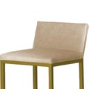Ver imagem 2 de Banqueta Alta Luxo Dani com Encosto - Base Metal Dourado:bege