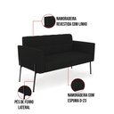 Ver imagem 2 de Sofá Namoradeira e 2 Poltronas Pé de Ferro Preto Elisa Linho D03 - D'Rossi Cor A79 Preto