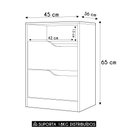 Ver imagem 4 de Mesa de Cabeceira 2 Gavetas Sole Flex Branco/freijó - Albatroz