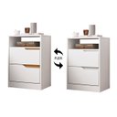 Ver imagem 5 de Mesa de Cabeceira 2 Gavetas Sole Flex Branco/freijó - Albatroz