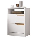 Ver imagem 1 de Mesa de Cabeceira 2 Gavetas Sole Flex Branco/freijó - Albatroz