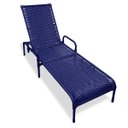 Ver imagem 1 de Espreguiçadeira Catar com Regulagem para Jardim e Piscina - Azul