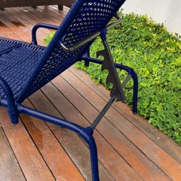 Espreguiçadeira Catar com Regulagem para Jardim e Piscina - Azul - 5