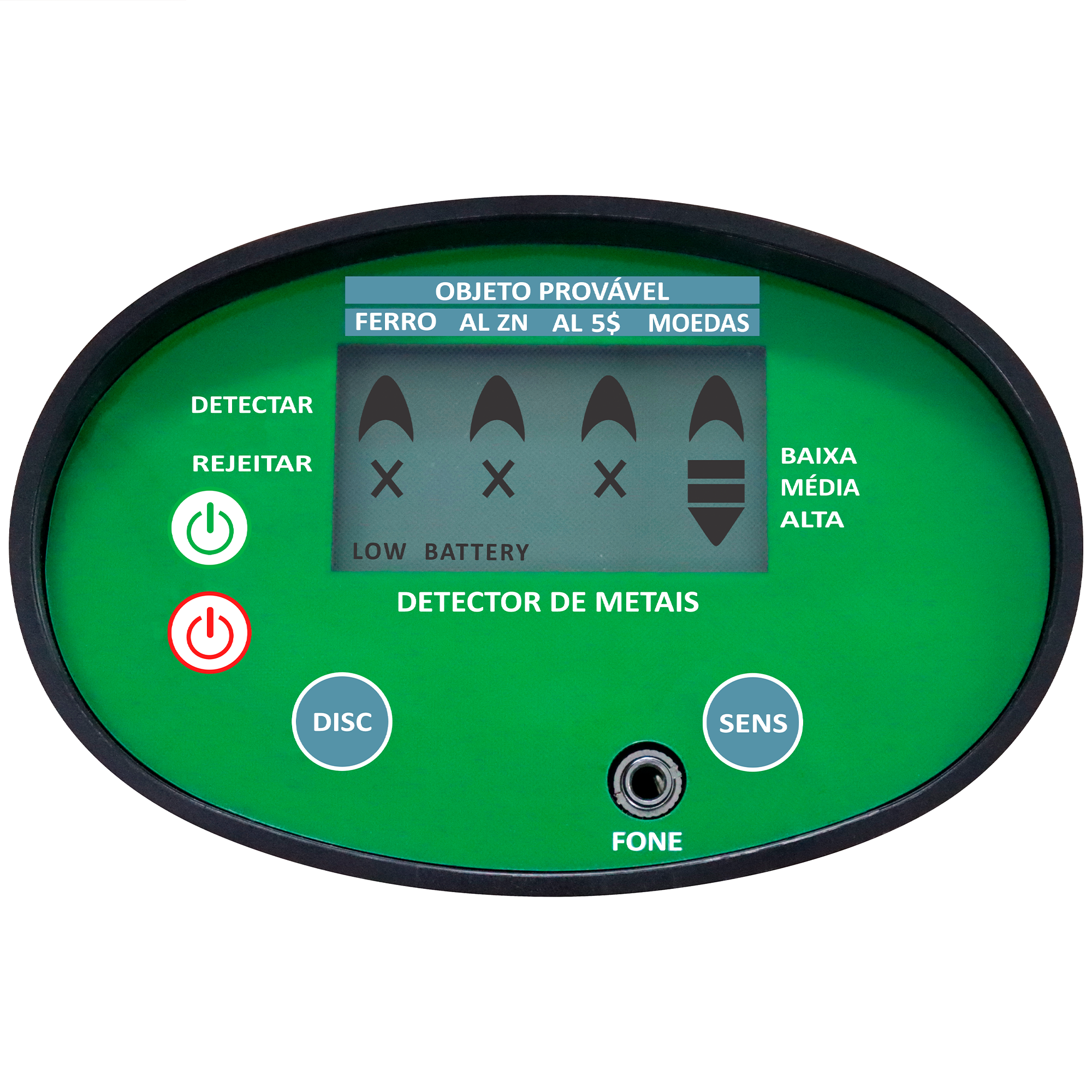 Detector de Metais Manual Portátil Tdet80 Trato - 5