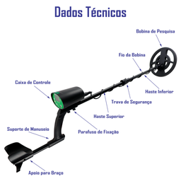 Detector de Metais Manual Portátil Tdet80 Trato - 7