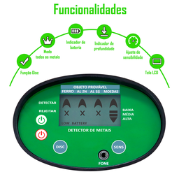 Detector de Metais Manual Portátil Tdet80 Trato - 8