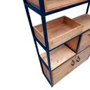 Ver imagem 7 de Estante Industrial Ferro e Madeira com Prateleiras, Nichos, Bandeja e Portas