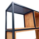 Ver imagem 5 de Estante Industrial Ferro e Madeira com Prateleiras, Nichos, Bandeja e Portas