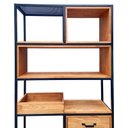 Ver imagem 4 de Estante Industrial Ferro e Madeira com Prateleiras, Nichos, Bandeja e Portas