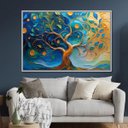 Ver imagem 1 de Quadro Árvore da Vida Abstrata Tons Vibrantes Canvas 123x83