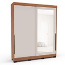 Ver imagem 2 de Roupeiro Madri 2 Portas Correr c/ Espelho 177x213cm Creme/Freijó 250830