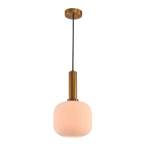 Pendente Dourado Vidro Branco 20cm 1E27 PARIS LUZ