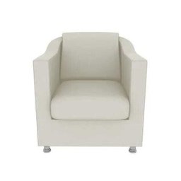 Poltrona Decorativa  Sala Recepção Escritório Suede Bege - 2