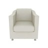 Poltrona Decorativa  Sala Recepção Escritório Suede Bege - 2