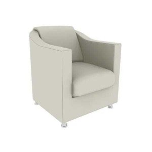 Poltrona Decorativa  Sala Recepção Escritório Suede Bege