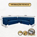 Ver imagem 7 de Sofá Magno 3.32x2.37m de Canto, Retrátil e Reclinável - Azul