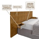 Ver imagem 3 de Cabeceira Ripada Casal Queen com 2 Gavetas Naturalle Off White Columbia Bechara