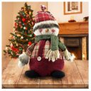 Ver imagem 1 de Boneco Natal Decorativo Boneco de Neve Tecido Xadrez 22cm