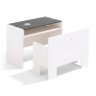Mesa e Cadeira Cubo Infantil Montessori c/ Quadro Negro e prateleira conjugada:Branco - 1