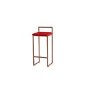 Ver imagem 1 de Banqueta Alta Decorativa Pietra em Suede com Armação Dourada - Vermelho