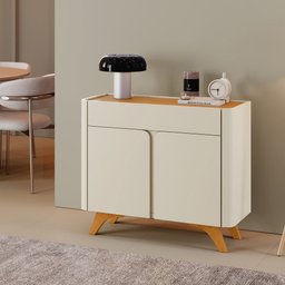 Buffet Aros 2 Portas Pés Madeira Maciça Mavaular Naturalle/off White - 9