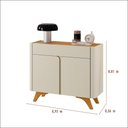 Ver imagem 5 de Buffet Aros 2 Portas Pés Madeira Maciça Mavaular Naturalle/off White