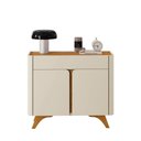 Ver imagem 1 de Buffet Aros 2 Portas Pés Madeira Maciça Mavaular Naturalle/off White