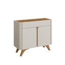 Ver imagem 4 de Buffet Aros 2 Portas Pés Madeira Maciça Mavaular Naturalle/off White