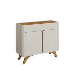 Buffet Aros 2 Portas Pés Madeira Maciça Mavaular Naturalle/off White - 4