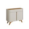 Buffet Aros 2 Portas Pés Madeira Maciça Mavaular Naturalle/off White - 4