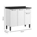 Ver imagem 2 de Balcão de Aço Tampo 3 Portas 1 Gav Branco Múltipla Bertolini