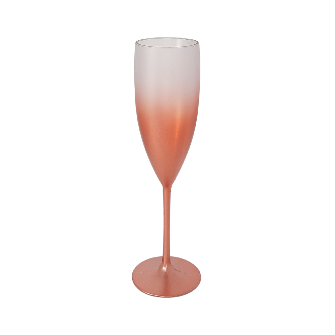 9 Taças De Champanhe Acrílico Degradê Brilhante 160ML: Rose Gold