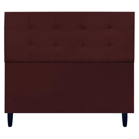 Cabeceira para Cama de Casal 140 Cm Ivy Suede Bordô Suede