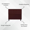 Ver imagem 3 de Cabeceira para Cama de Casal 140 Cm Ivy Suede Bordô Suede