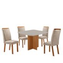 Ver imagem 2 de Mesa de Jantar Olímpia 90cm Tampo MDF Vidro Canto Copo com 4 Cadeiras Aline