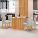 Ver imagem 1 de Mesa de Jantar 4 Lugares Bella Canela com Vidro Ripado Cinamomo/off White/bege Claro - Cel Móveis