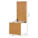 Ver imagem 3 de Mesa de Jantar 4 Lugares Bella Canela com Vidro Ripado Cinamomo/off White/bege Claro - Cel Móveis