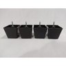 Kit 4 Pés para Sofa Rack Estofados Modelo Cadency Preto Trapézio Alt 6 Cm - 6