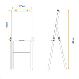 Flip Chart Soft Dobrável 57x88cm Quadro Branco e Porta Bloco - 6