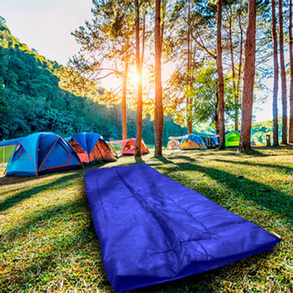 Kit 2 Sacos de Dormir FA Colchões Colchonete Acampamento Camping Solteiro 192x75cm Azul/Verde 8161 - 4