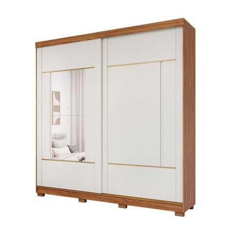 Guarda-roupa Casal Portas de Correr com Espelho Charme 230cm