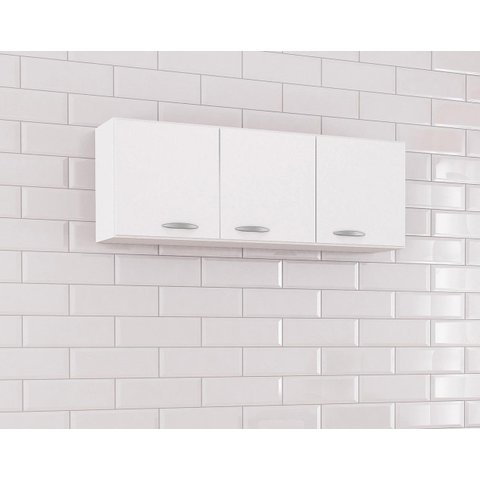 Armário Aéreo Alice 120mt 3 Portas  Branco Poquema
