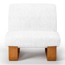 Ver imagem 5 de Poltrona Lusso Estofada Design Moderno Estrutura Madeira Cor Champagne Tecido Boucle