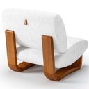 Ver imagem 4 de Poltrona Lusso Estofada Design Moderno Estrutura Madeira Cor Champagne Tecido Boucle